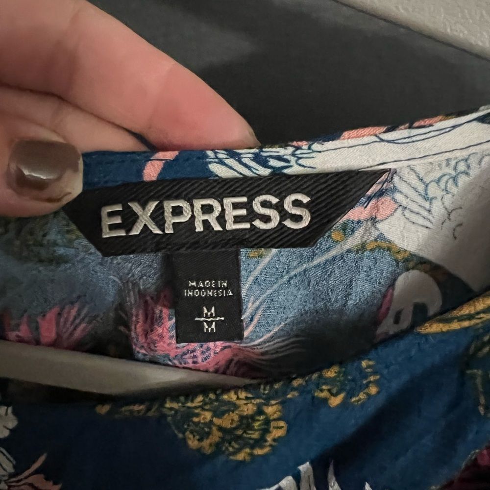 Express Ruffle Crane/ Bird Print Romper - Picture 12 of 15